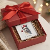 Schattigee kerst Alpaca, op maat Metalen Ornament