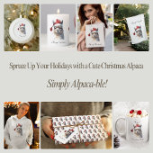 Schattigee kerst Alpaca, op maat Metalen Ornament