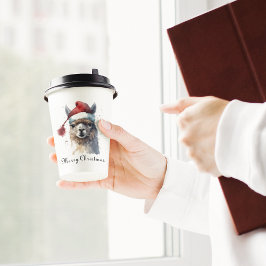 Schattigee kerst Alpaca, op maat Papieren Bekers