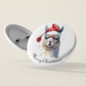 Schattigee kerst Alpaca, op maat Ronde Button 5,7 Cm