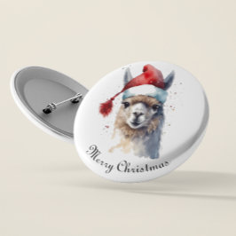 Schattigee kerst Alpaca, op maat Ronde Button 5,7 Cm