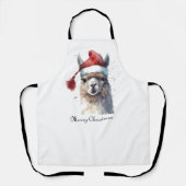 Schattigee kerst Alpaca, op maat Schort (Voorkant)