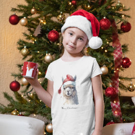 Schattigee kerst Alpaca, op maat T-shirt