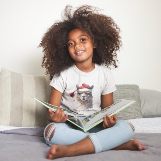 Schattigee kerst Alpaca, op maat T-shirt