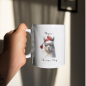 Schattigee kerst Alpaca, op maat Tweekleurige Koffiemok