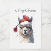 Schattigee kerst Alpaca, op maat Voedselcontainer Etiket (Enkel label)