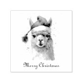 Schattigee kerst Alpaca, op maat Zelfinktende Stempel (Design)