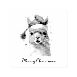 Schattigee kerst Alpaca, op maat Zelfinktende Stempel