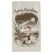 Schattigee kerst Alpaca + Santa + rendier slee - Klein Cadeauzakje (Achterkant)