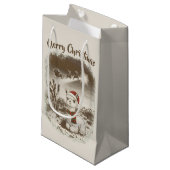 Schattigee kerst Alpaca + Santa + rendier slee - Klein Cadeauzakje (Voorkant Gekanteld)