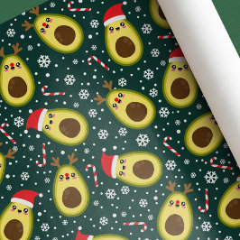 Schattigee kerst avocado vakantie cadeaupapier