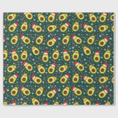 Schattigee kerst avocado vakantie cadeaupapier (Vlak)