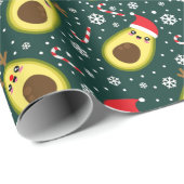 Schattigee kerst avocado vakantie cadeaupapier (Rol Hoek)