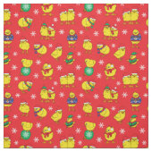 Schattigee Kerst Baby Chicks Rode Feestelijke Fees Stof (Swatch)