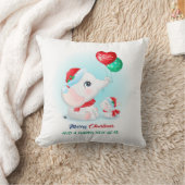 Schattigee kerst Baby Elephant Bunny Nursery Kussen (Deken)
