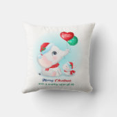 Schattigee kerst Baby Elephant Bunny Nursery Kussen (Achterkant)