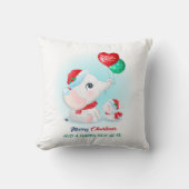 Schattigee kerst Baby Elephant Bunny Nursery Kussen (Voorkant)