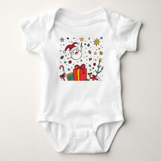 Schattigee kerst Baby outfit Romper (Voorkant)