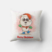Schattigee kerst Baby Polar Beer met Ice Schaatsen Kussen (Achterkant)