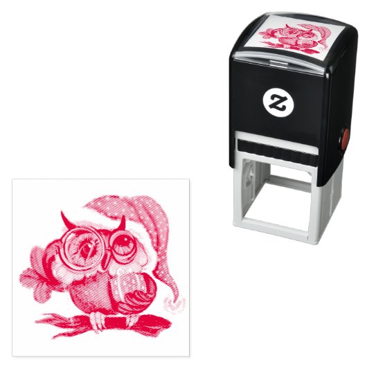 Schattigee Kerst Baby Uil Zelfinkkend Stempel (In situ)