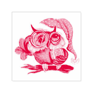 Schattigee Kerst Baby Uil Zelfinkkend Stempel
