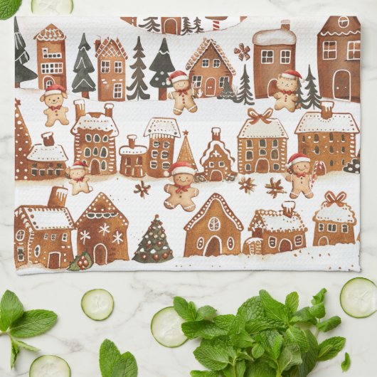 Schattigee Kerst Bakken Crew Gingerbread Man Huize Theedoek (Gevouwen)