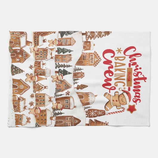 Schattigee Kerst Bakken Crew Gingerbread Man Huize Theedoek (Horizontaal)