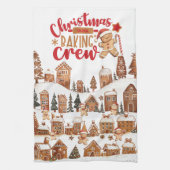 Schattigee Kerst Bakken Crew Gingerbread Man Huize Theedoek (Verticaal)