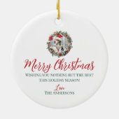 Schattigee kerst beagle hond puppy kerstmuts keramisch ornament (Achterkant)