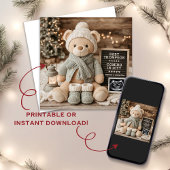 Schattigee Kerst Beer Digitale Zwangerschapsaankon