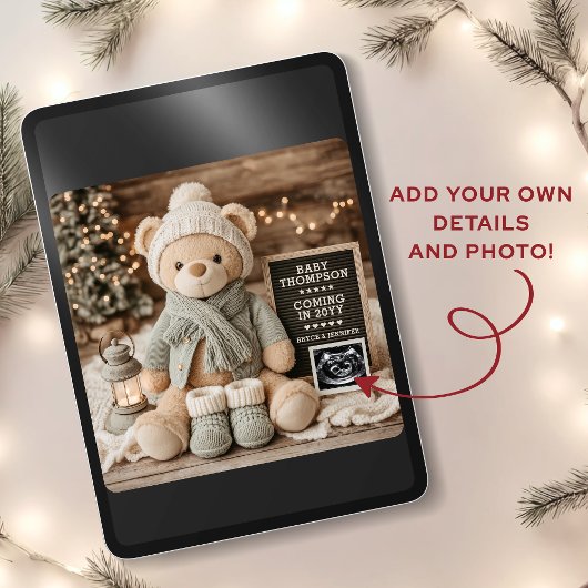 Schattigee Kerst Beer Digitale Zwangerschapsaankon