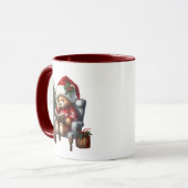 Schattigee kerst beer toevoegen monogram mok (Voorkant links)