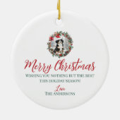 Schattigee Kerst Berner berg do puppy Santa hoed Keramisch Ornament (Achterkant)