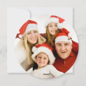 SCHATTIGEE KERST BLOEMENKRANS VAKANTIE RONDE FOTO FEESTDAGENKAART (Achterkant)