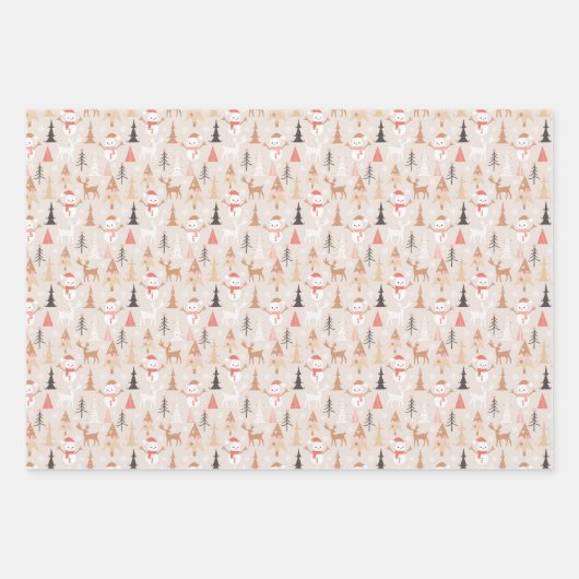 Schattigee kerst Boho Inpakpapier Vel (Voorkant 3)