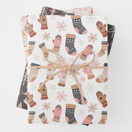 Schattigee kerst Boho Inpakpapier Vel (In situ)