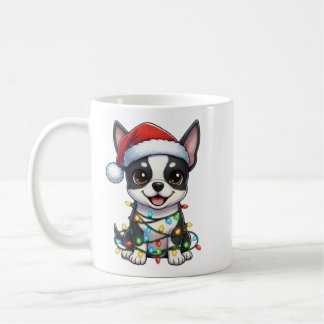 Schattigee kerst Boston Terrier Mok