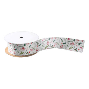 Schattigee Kerst Botanische Foliage Gift Wrapping Satijnen Lint