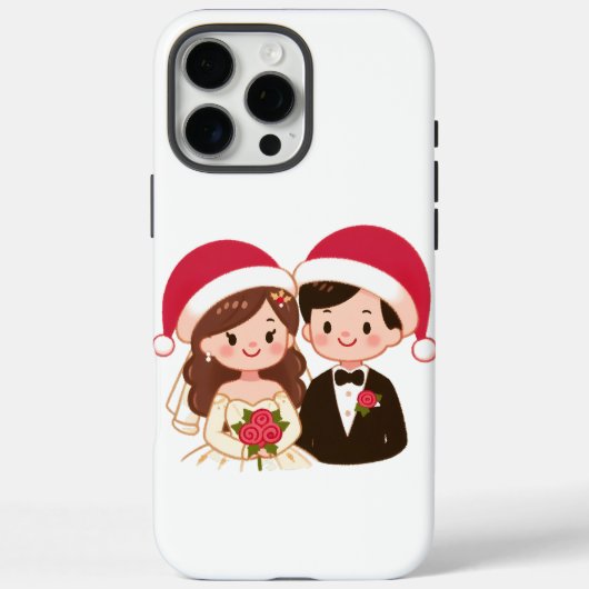 Schattigee kerst bruiloft paar Case-Mate iPhone case (Achterkant)