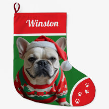 Schattigee Kerst Bulldog met Trui Gepersonaliseerd