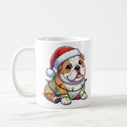 Schattigee kerst Bulldog Mok (Links)