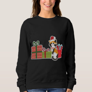Schattigee Kerst Calico Kat met Santa Hat - Pet Ca Trui