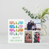 Schattigee Kerst Camper RV CUSTOM 3 FOTO Vakantie Kaart (Staand voorkant)