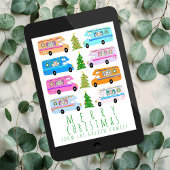 Schattigee Kerst Camper RVs Custom Tree-Free Feestdagenkaart