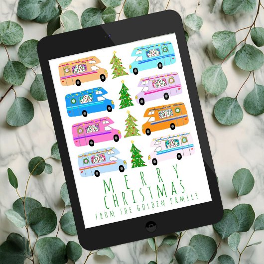 Schattigee Kerst Camper RVs Custom Tree-Free Feestdagenkaart