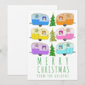Schattigee Kerst Camper  Trailer RV Digitaal Feestdagenkaart (Voorkant / Achterkant)