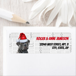 Schattigee Kerst Cane Corso Dog Retouradres Etiket