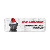 Schattigee Kerst Cane Corso Dog Retouradres Etiket (Voorkant)