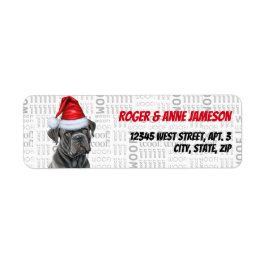 Schattigee Kerst Cane Corso Dog Retouradres Etiket