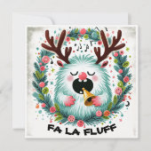 Schattigee kerst Caroler "fa la fluff" Feestdagenkaart (Voorkant)